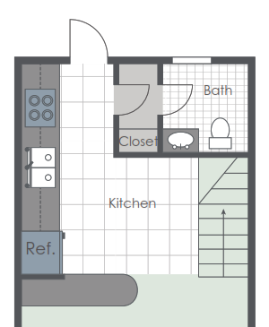 One bedroom townhome